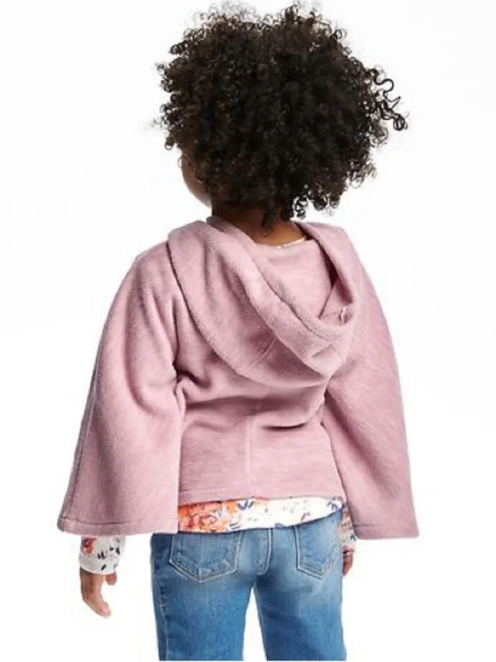 Toddler Girls' Plum Pink Micro Fleece Old Navy Hooded Poncho Cape Jacket 18-24mo